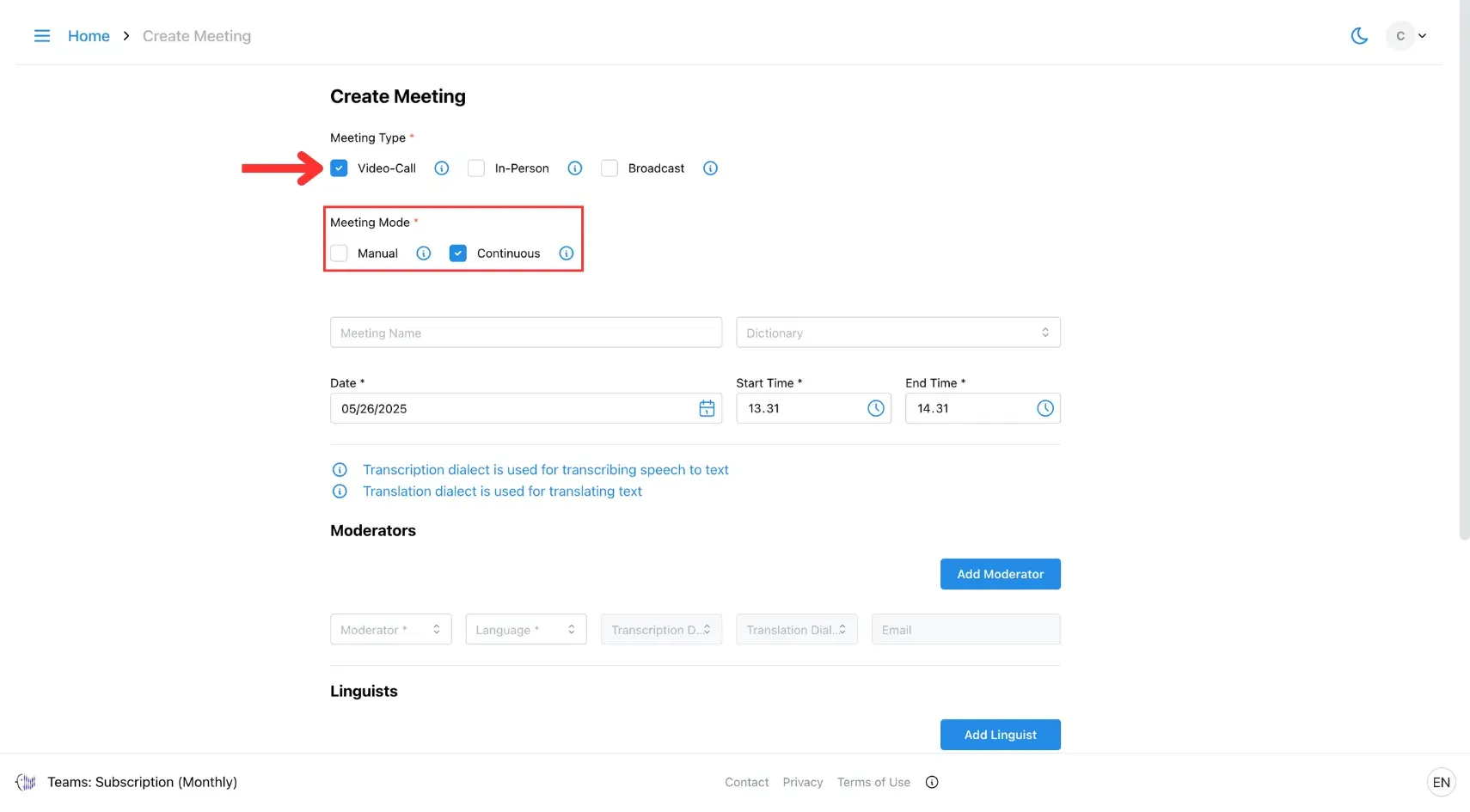 12.1 Create Meeting  - Choose mode.webp