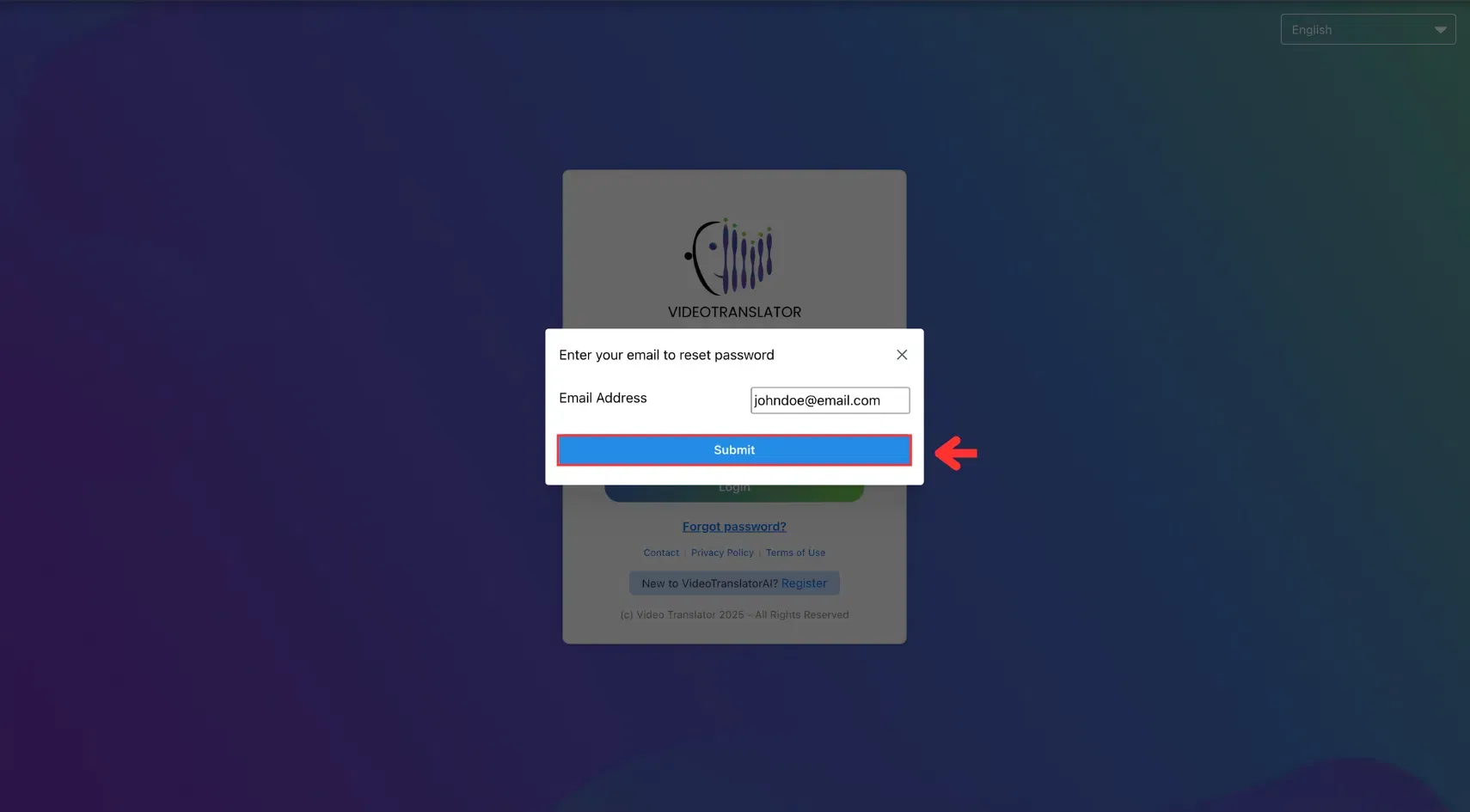33.1 Reset Password - Submit email.webp