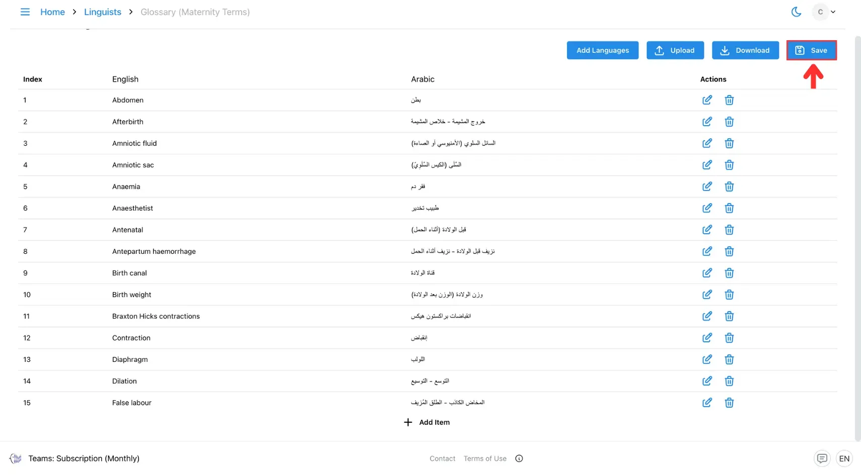 40.9 Edit Glossary - Save Changes.webp
