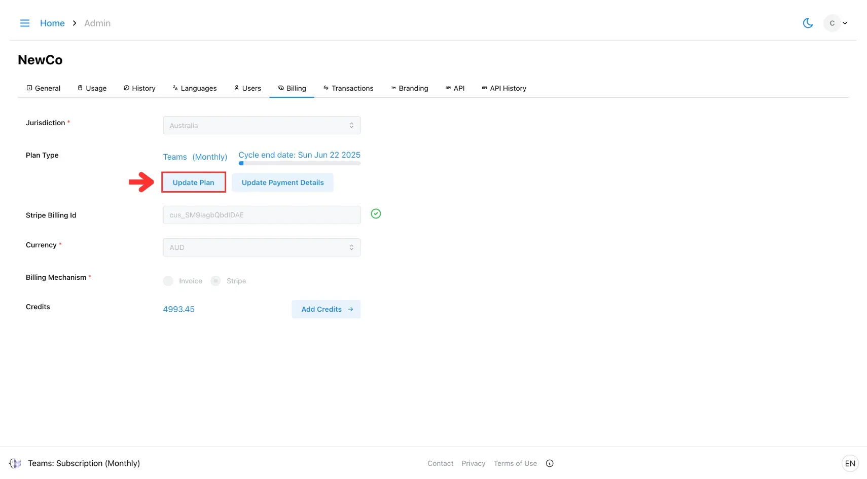 8.3 Update Plan - Update Plan button.webp