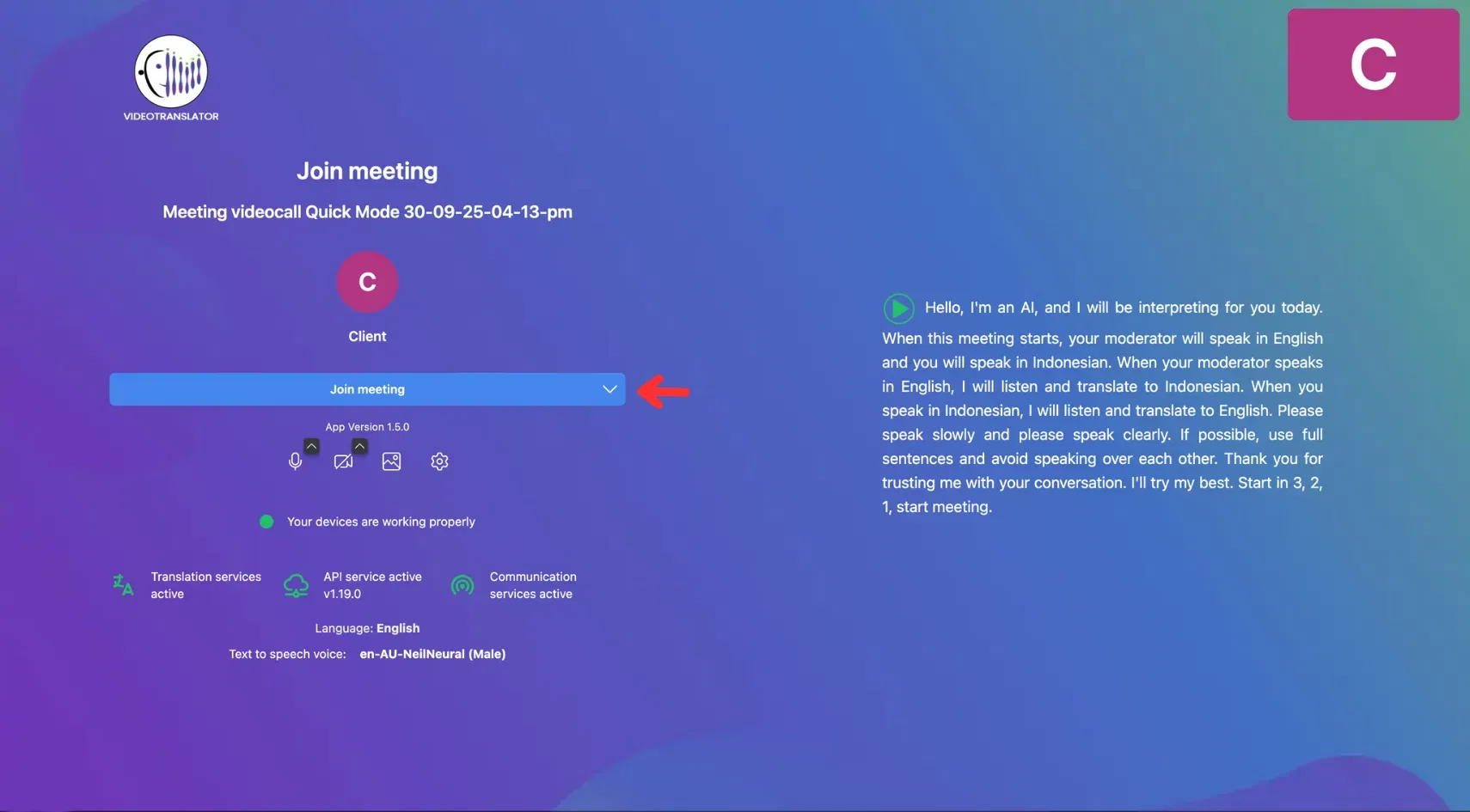 Click ‘Join Meeting’