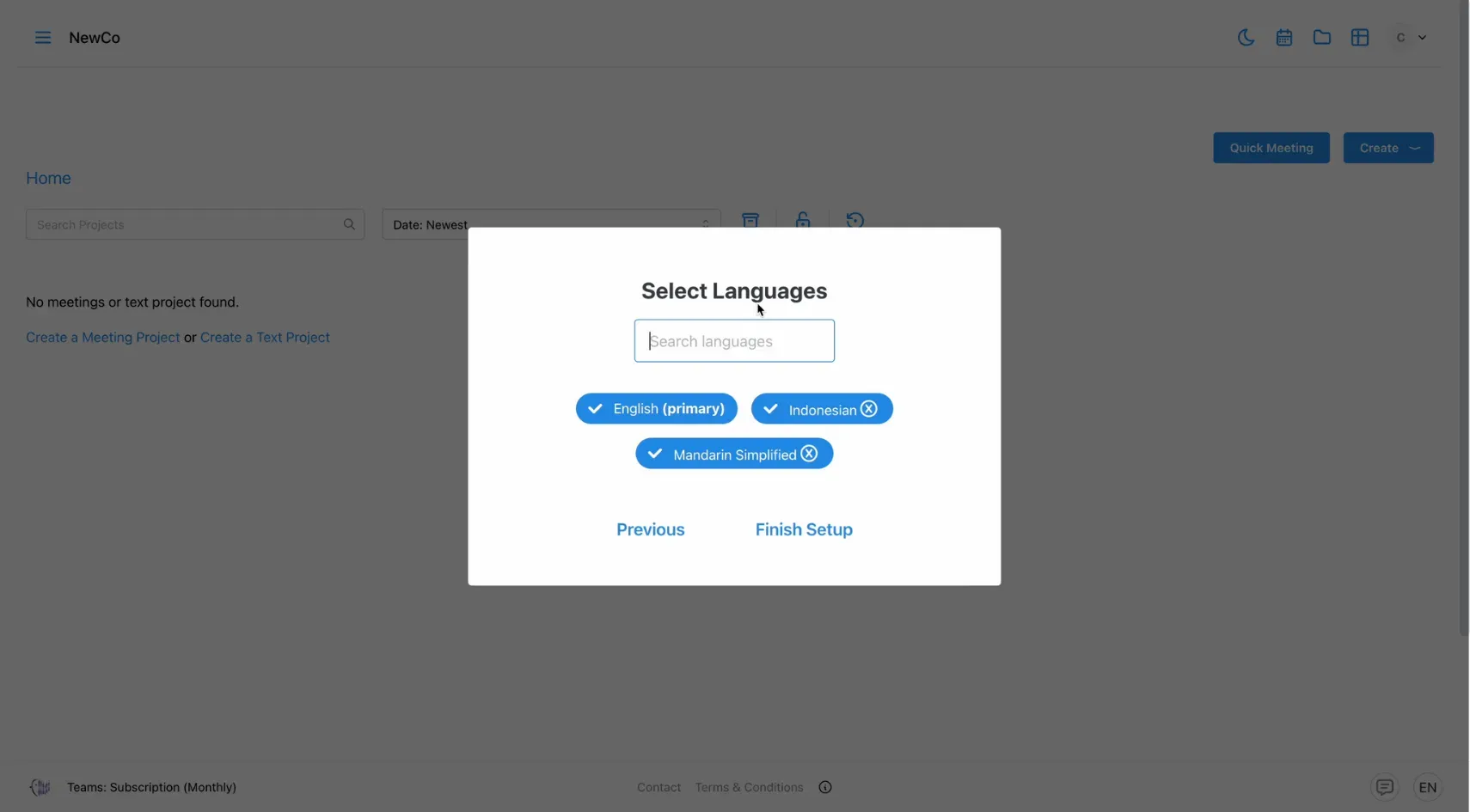 Select Languages